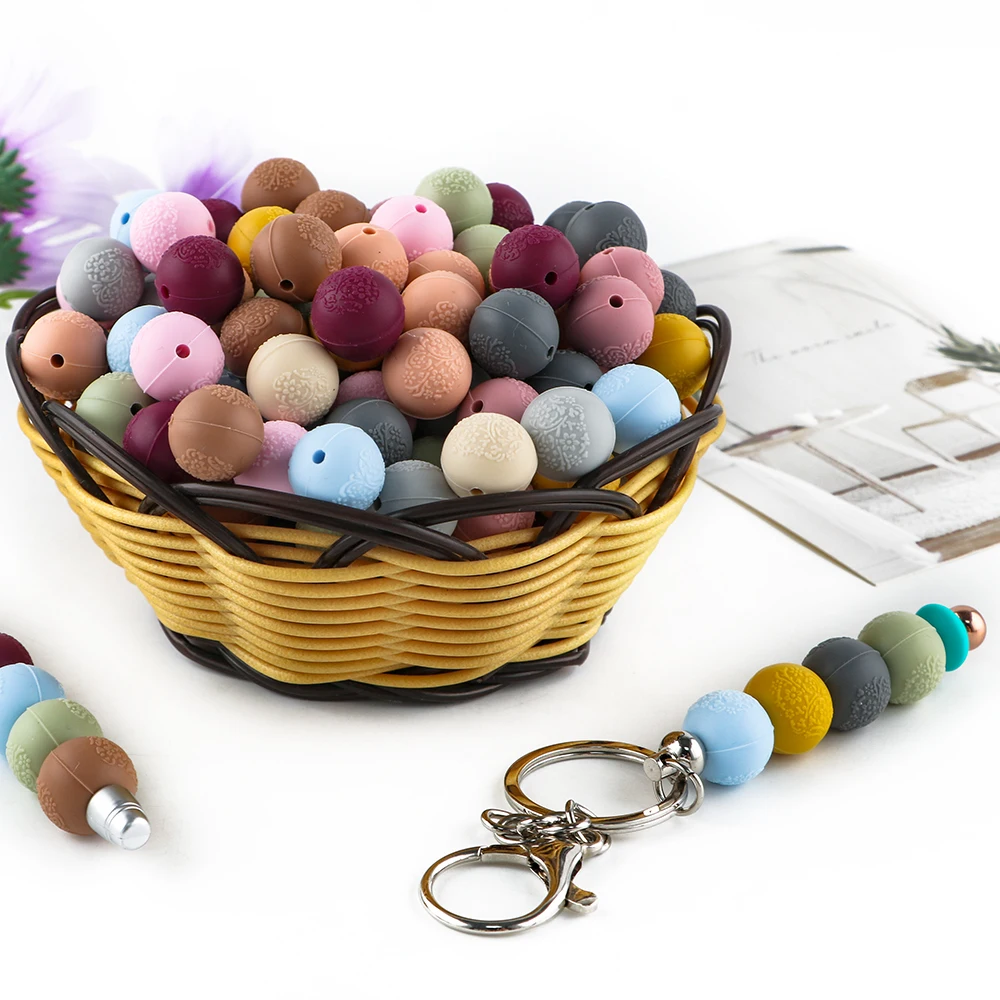 Set of 10 Embossed Silicone Craft Balls - 15mm