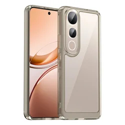 Transparent Colorful TPU Protective Phone Case - Clear Coque s for Vivo V50 Lite (GRAY)