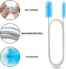 Flexible Drain Brush Straw Cleaning Brush Double Hose Pipe with Long Handle Nylon Bristles Cleaner for Fish Tank Kitchen Washing 4