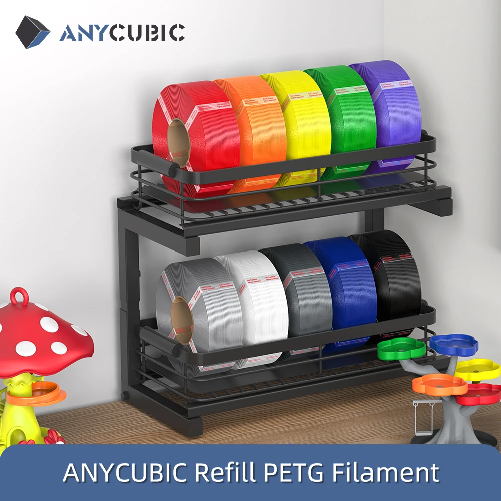 Filamento PETG de Recarga ANYCUBIC Sin Bobina, 1.75mm, Filamento PETG para Impresora 3D, Material de Impresión 3D Duradero y Colorido, Plástico para Juguetes