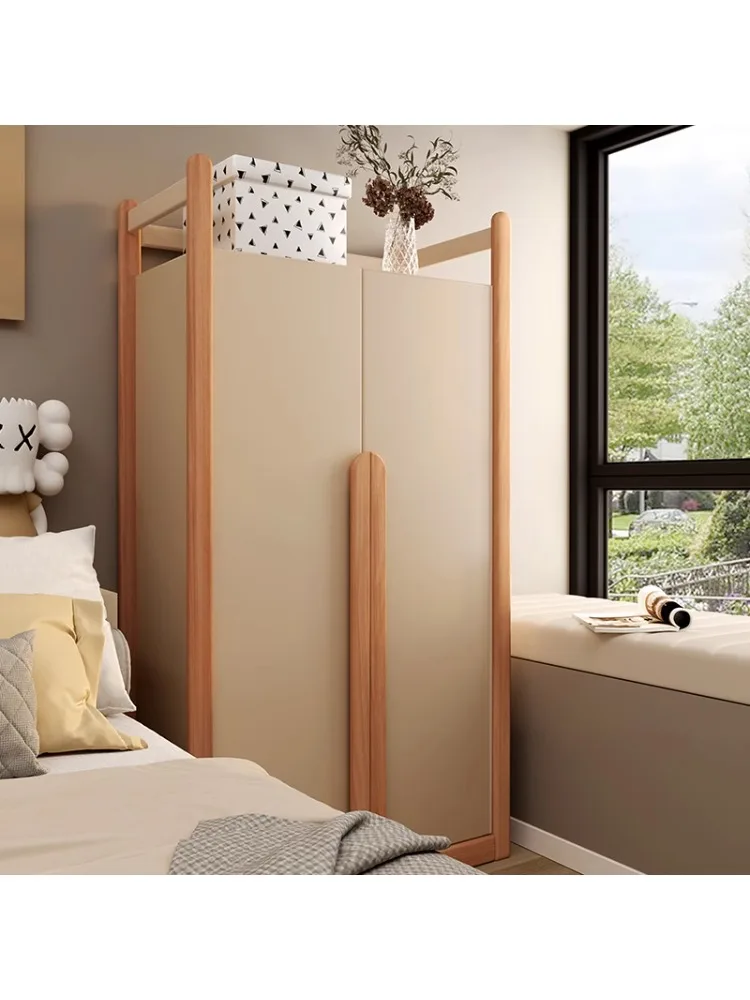 Children's wardrobe Bedroom household all solid wood small wardrobe Children's room cabinet