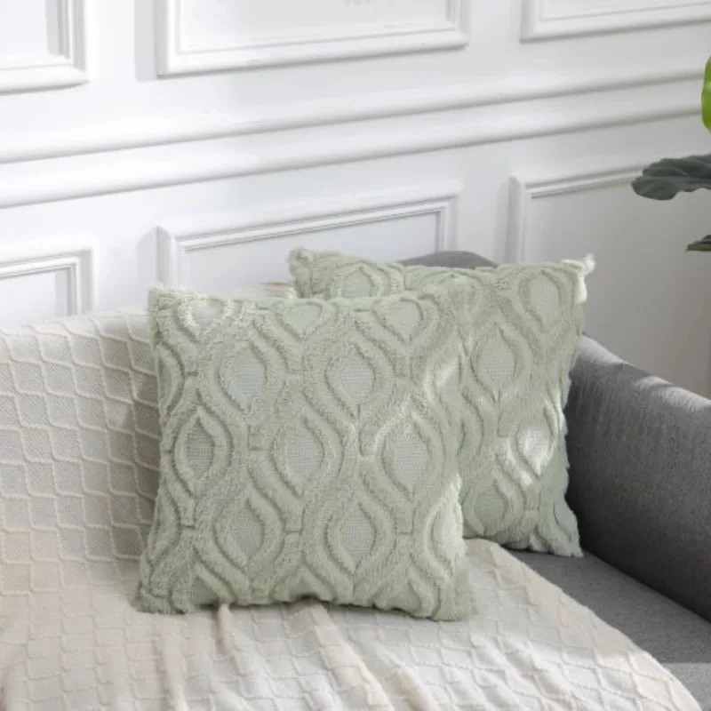 

Comfortable Diamond Shaggy Pillow Covers Home Decoration Couch Cushion Pillow Covers Special 2pcs