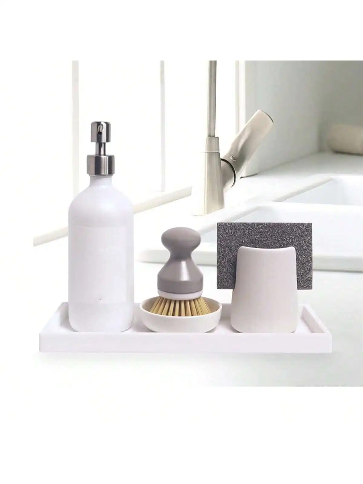1 Pack Bathroom Tray Soft Silicone Jewelry Tray Dressing Table Decorative Bathroom Tray Organizer Suitable for Dressing Tables 2