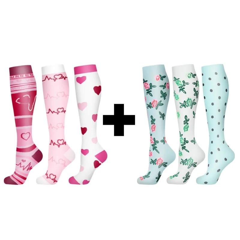 Compression Socks for Outdoor Sports - Calf Support & Swelling Relief (3 Pairs)