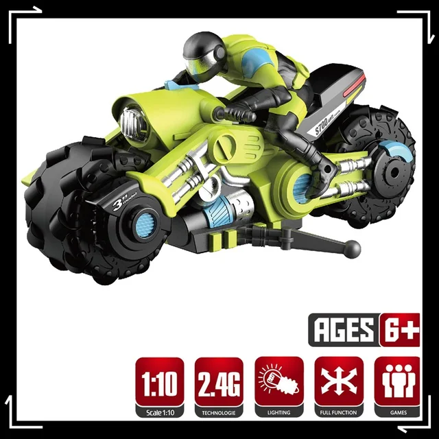 1:10 Stunt Motorcycle Rc Remote Control Car Rotary Drift Car Remote Control Race Car Children'S Electric Motorcycle Toy Children