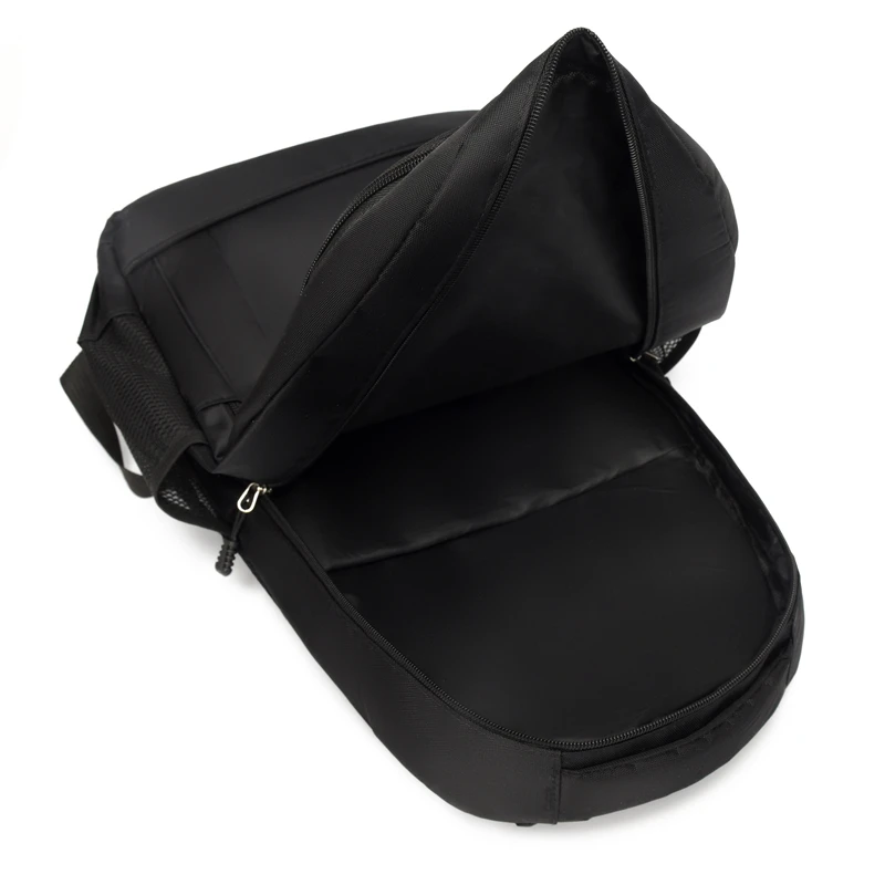 Large-capacity black backpack - equipped with multiple zippered pockets, travel backpack | casual style | durable zipper closure