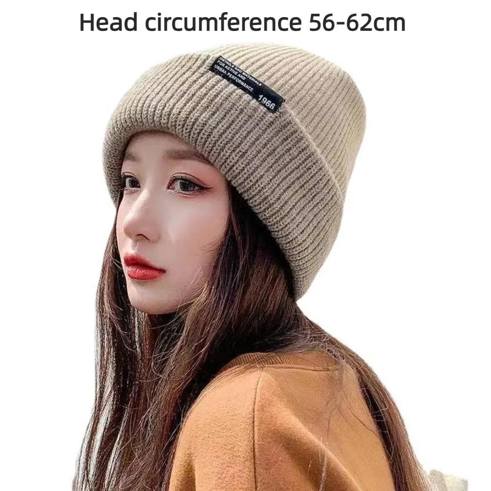 Unisex Autumn Winter Knitted Hat Thickened Soft Woolen Hat Warm Breathable Beanies Hat Women Men
