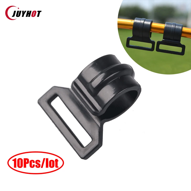 10 Pcs Tent Hooks Camping Caravan Awning Tent Wind Rope Pole Clamp Tent C Shaped Rod Clip Windproof Plastic Suspension Hook