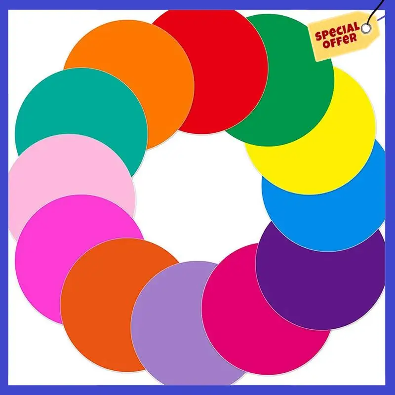 12Pcs Dry Erase Circles Removable Vinyl Dot Stickers For School Classroom Table & Desk 11.8Inch-A01P