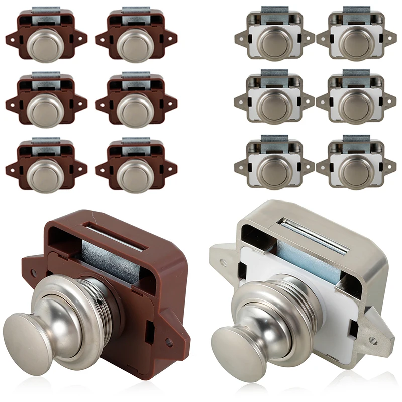 Zinc Alloy Push Button Latch for RV Caravan Boat Cabinet Doors