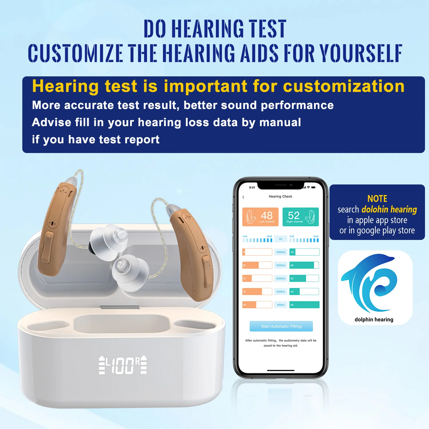 Bluetooth Hearing Aids Rechargeable with Noise Cancelling APP Control Auto-On/Off 4 Listening Programs with Tinnitus Masking 3
