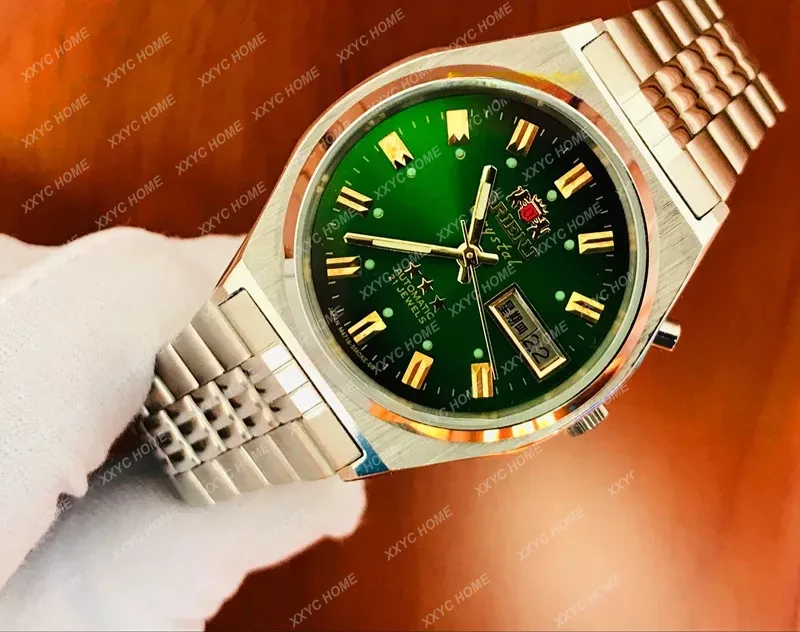 

2022NEW Oriental Double Lion Men's Watch, Japanese Mechanical Watch, Automatic Mechanical Watch, Silver Double Lion Watch