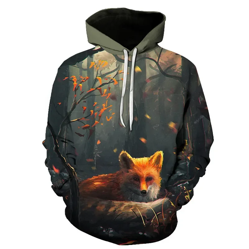 

Fox and Wolf Printed Women 3d Hoodie Brand Sweatshirt Men's Pullover Fashion Sportswear Animal Streetwear Polyester Clothing