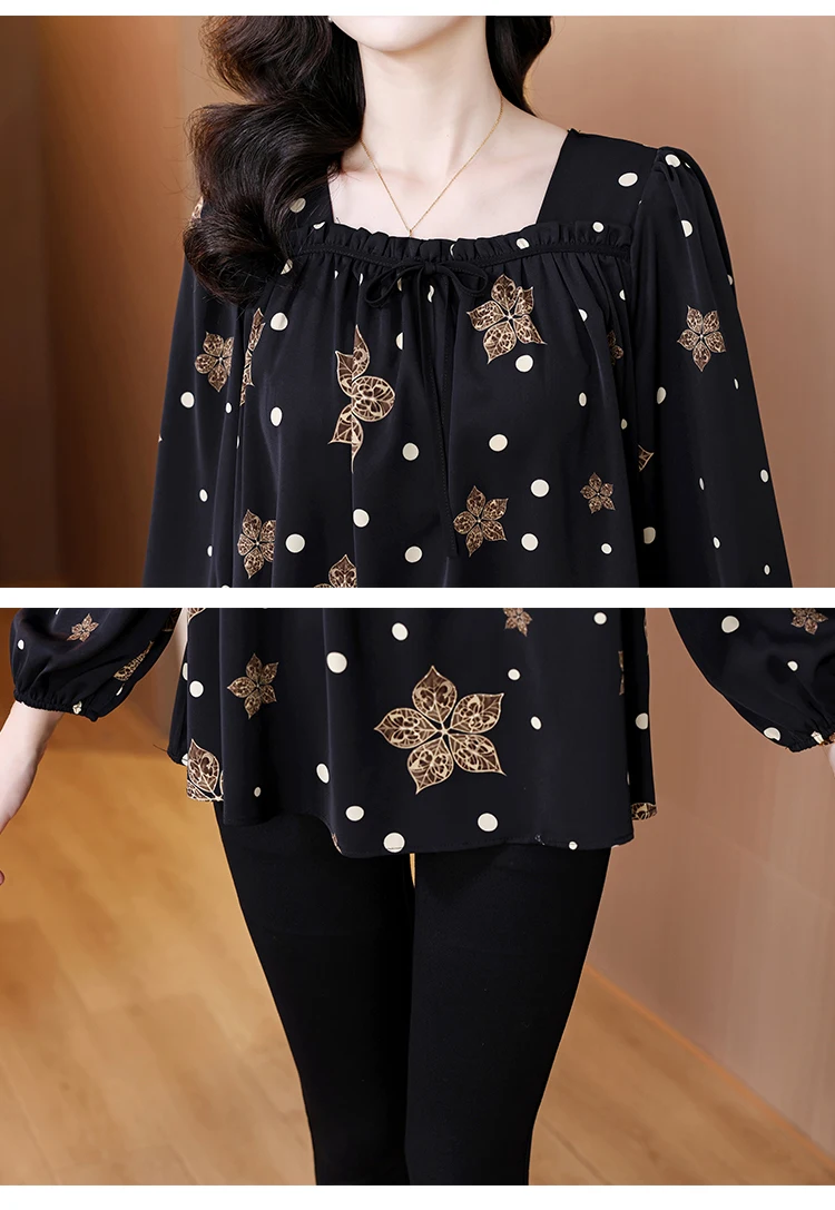 Loose Clothes Women 2024 Autumn Elegant Office Lady Button Shirts Casual Retro Vintage Ruffles Tunic Peplum Belly Tops Blouses