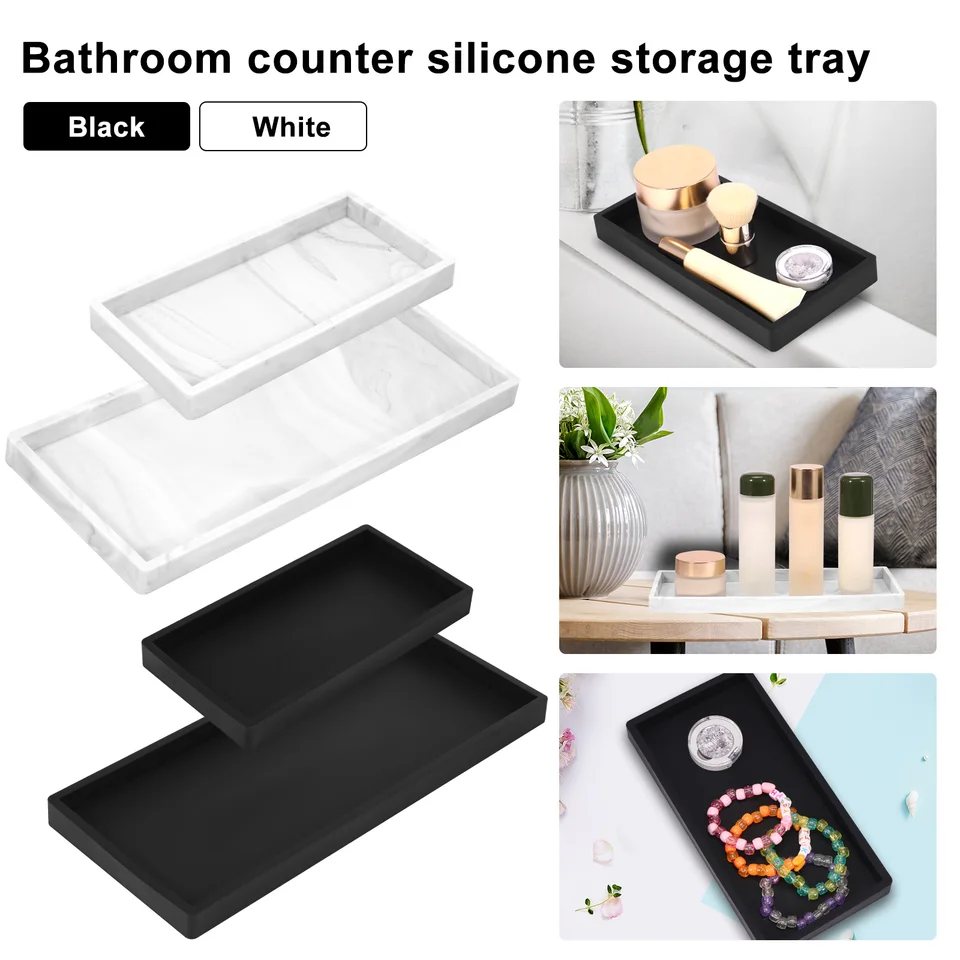 Sourcing Map Vassoio Da Bagno In Silicone Bianco 30x12,7 Cm – Infrangibile, Antiscivolo, Per Lavello E Scrivania