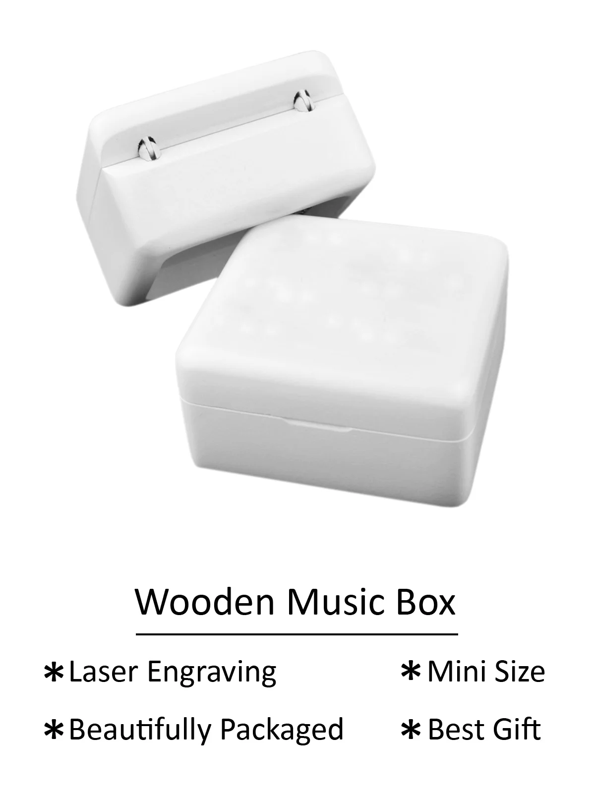 Rosiking Wooden Vintage White Clockwork Music Box CLAIR DE LUNE Debussy For Frends Girl Christmas and Children Birthday Gift 3