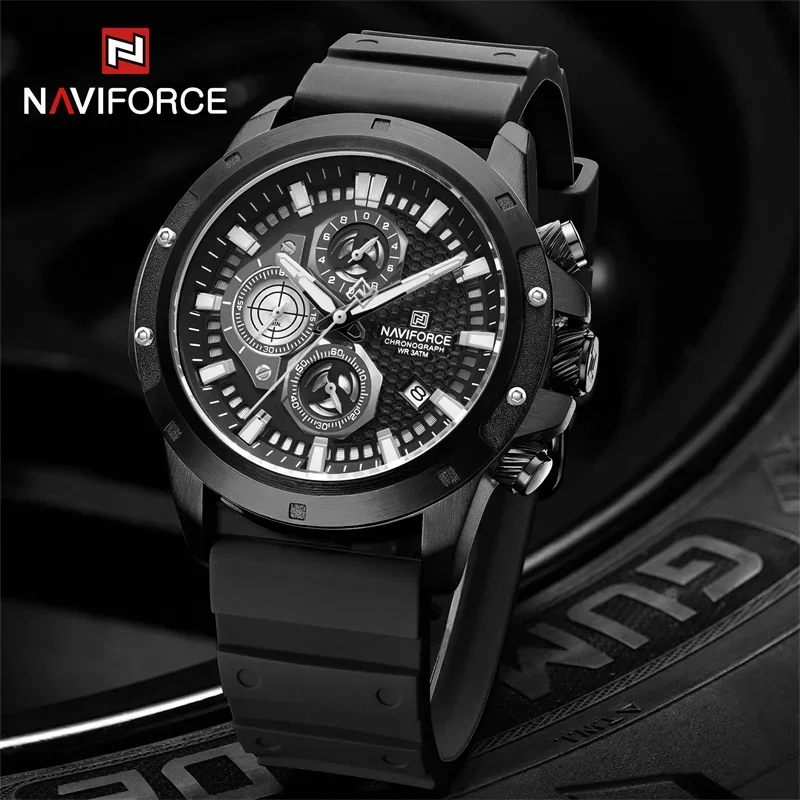 

NAVIFORCE Casual Men Quartz Watch Luxury Military Waterproof Chronograph Date Luminous High Quality Male Wristwatch Reloj Hombre