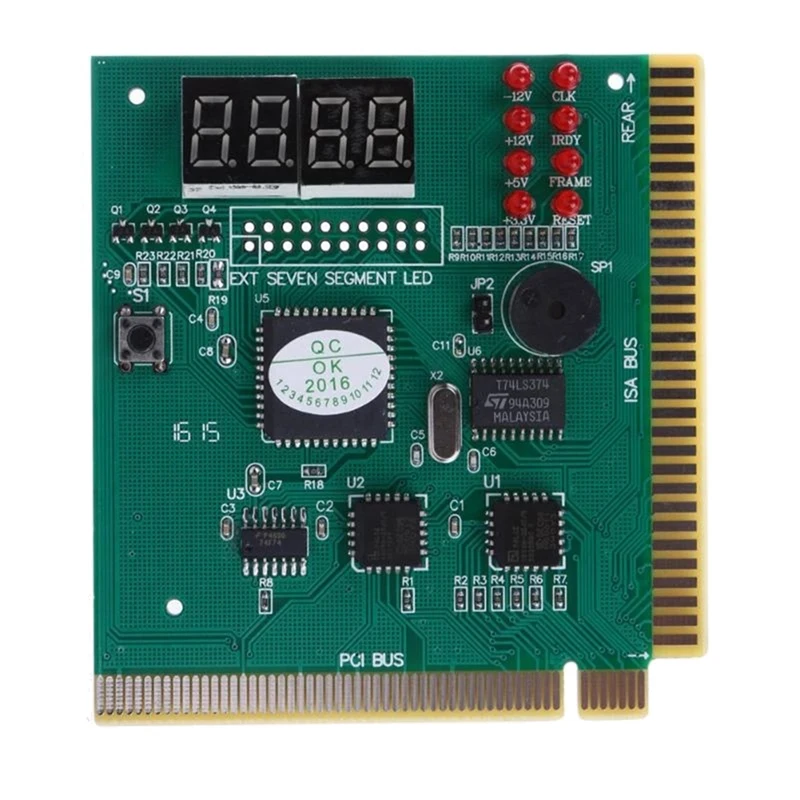 LCD 디스플레이 PC 분석기 진단 포스트 카드 마더보드 테스터, ISA PCI 버스 메인보드용 LED 표시기 포함, 4 자리