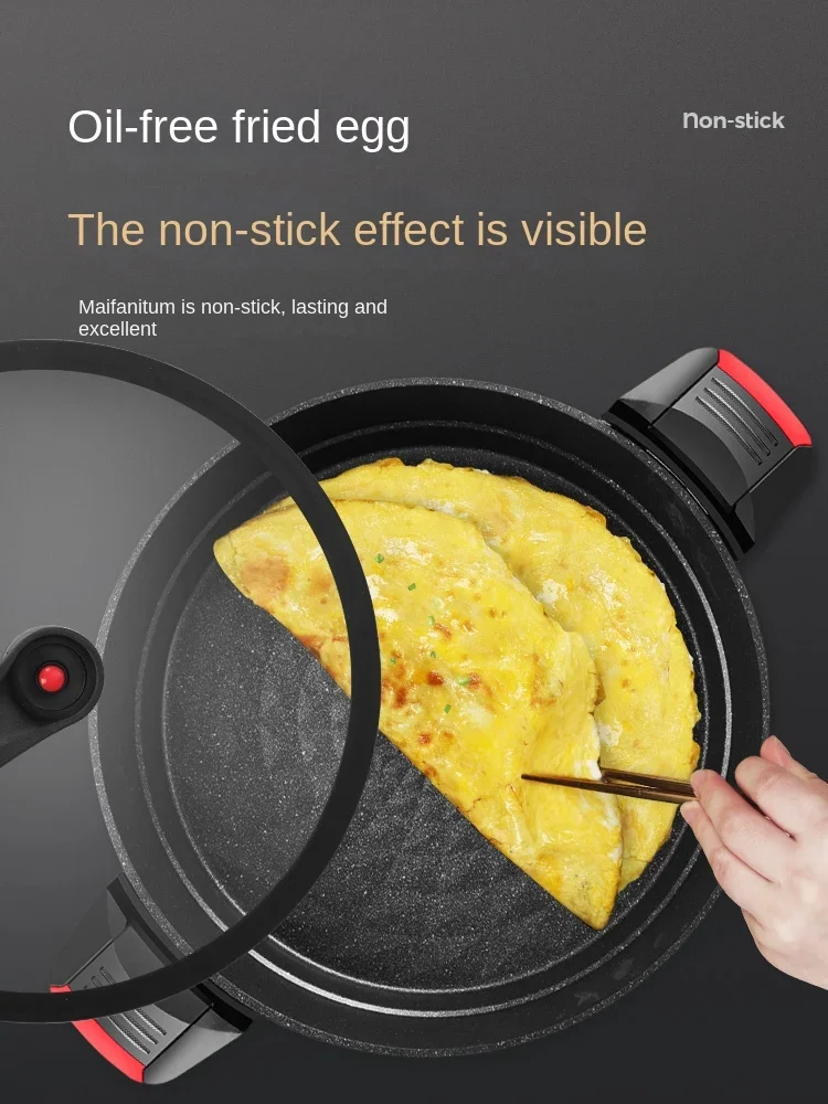 Durable Stone Frying Wok Pan Non-stick Ceramic Pot Induction Fryer Steak Cooking Gas Stove Skillet Cookware Tool for Kitchen Set 2