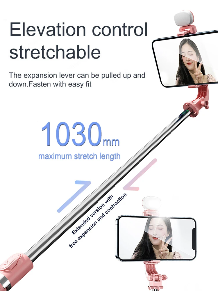 Mini Selfie Stick Tripod With Fill Light Smart Phone Stand Portable Wireless Bluetooth for Live Broadcast Huawei iPhone Android