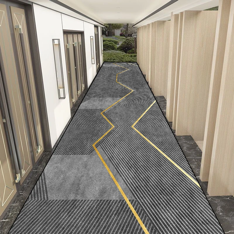 Simple Geometric Long Corridor Carpet Runner Modern Easy Clean Decoration Aisle Rug Non-slip Washable Stair Hallway Floor Mat 러그 3