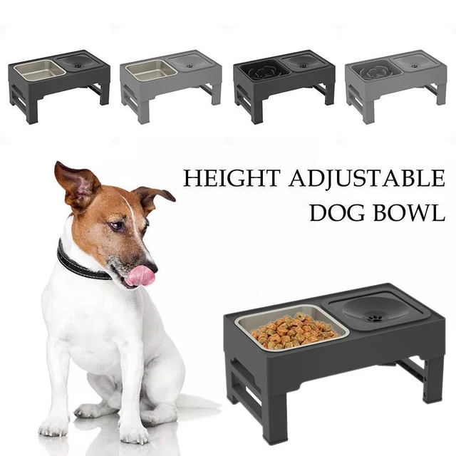 Elevated Dog Bowls 3 Adjustable Heights Raised Pet Bowl Stand with Slow Feeder  Bowl for Small Medium Large Dogs and Pets - AliExpress