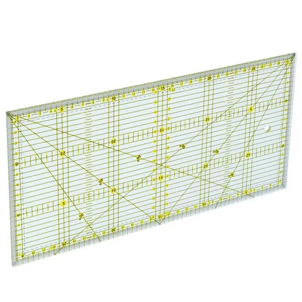 

Quilters Ruler with Double Colored and Grid Lines Patchwork Ruler Acrylic Sewing Ruler for Sewing Quilting Cutting Ruler 15*30cm
