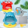 Crab bubble machine Bathroom bath toy Children splashing water Shark blowing foam making machine 1