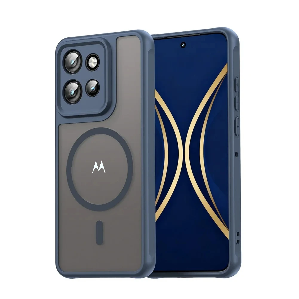 Matte Clear Airbag Shockproof Magnetic Case with Wireless Charging Compatibility