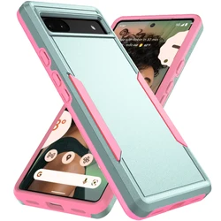 Shockproof Plain Hard Bag Cover Case for Google Pixel 10 Pro XL (Green and pink)