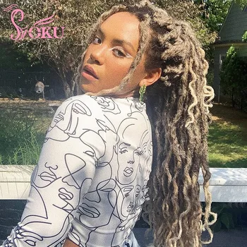 SOKU Goddess Locs Crochet Hair Wavy Faux Locs with Curly Ends Synthetic Braiding Hair Extension for Women Lightweight Dreadlocks 1