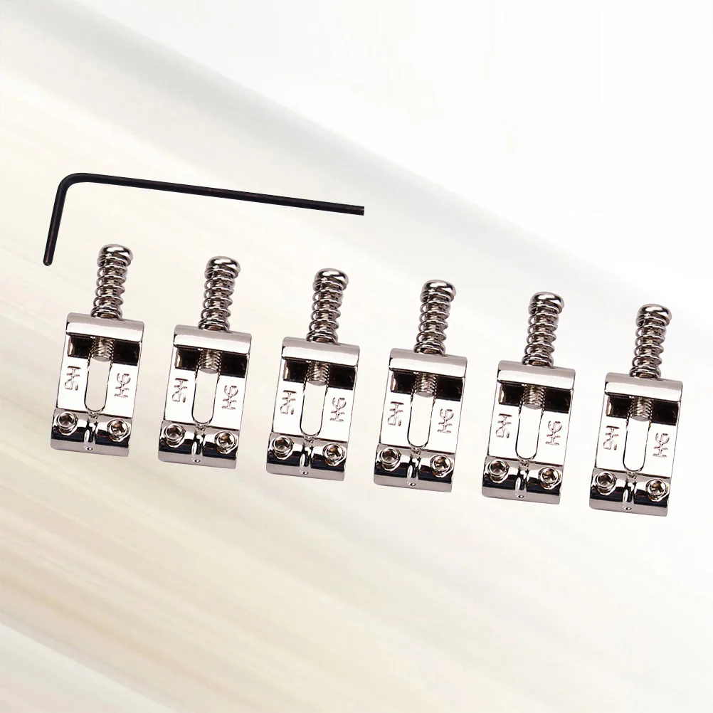 

6pcs Vintage Roller Saddle Guitar Bridge String Saddles for Electric Guitar GAQ06 (Silver)