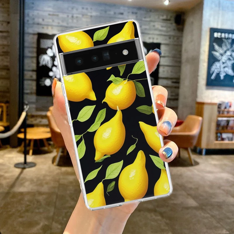 Mediterranean Lemon Soft Silicone Shockproof Clear Phone Case