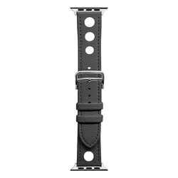 Breathable PU Leather Hole Strap - 42 44 45 49 S11 - 46MM (Gray)