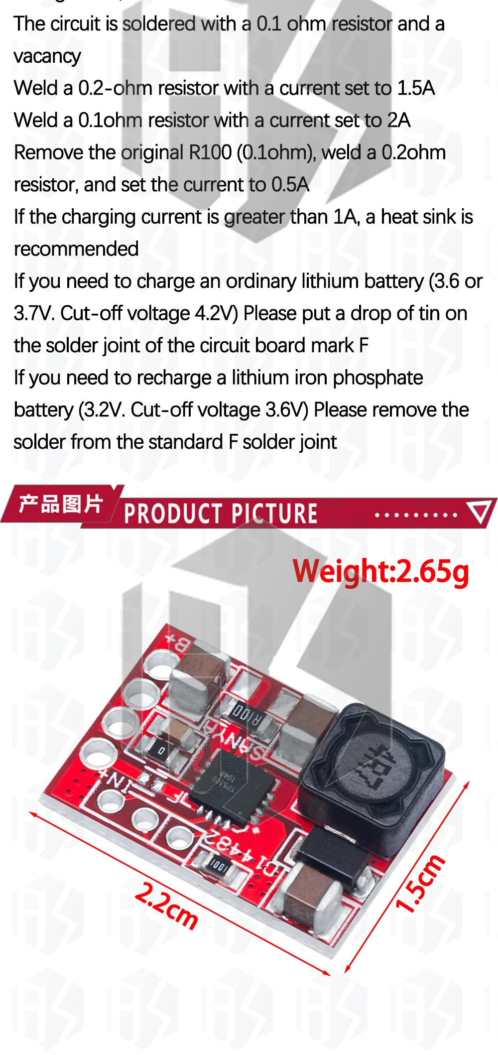 1~5 Stück EGBO TP5100 TP5000 Lademanagement-Stromversorgungsmodul 1A 2A Kompatibel mit 4,2V 8,4V Lithium-Batterien – Detail 15