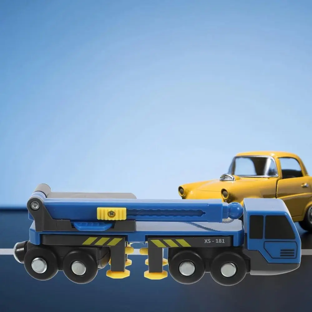 Telescopic Arm Crane Car Model Inertial Sliding Engineering Lifting Truck Toy Vehicle Toys Mini Crane Wood Train Track Toy