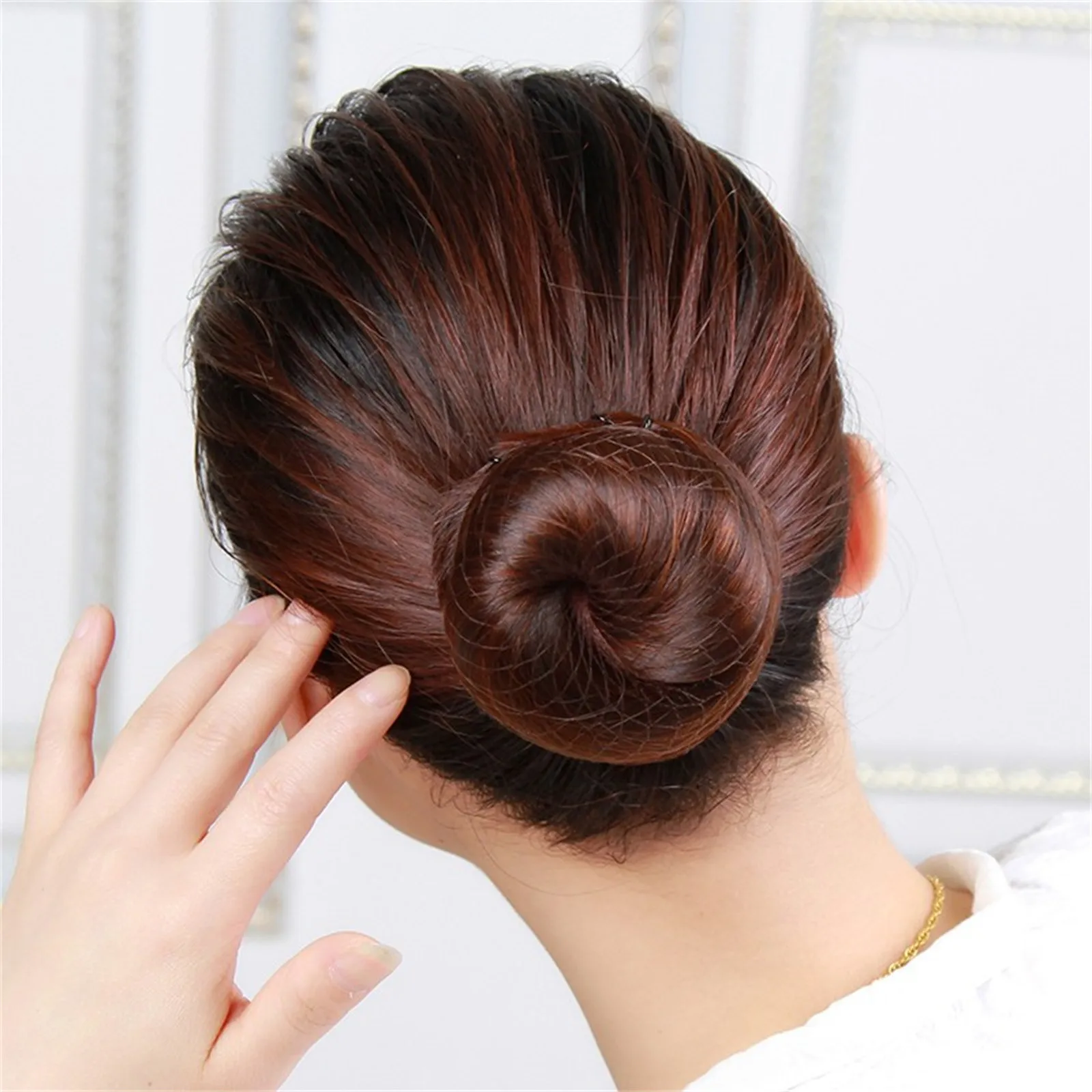 100pc Women Girl Black Bun Cover Snood Hair Net Headdress Crochet Hairbands Mesh Accessory