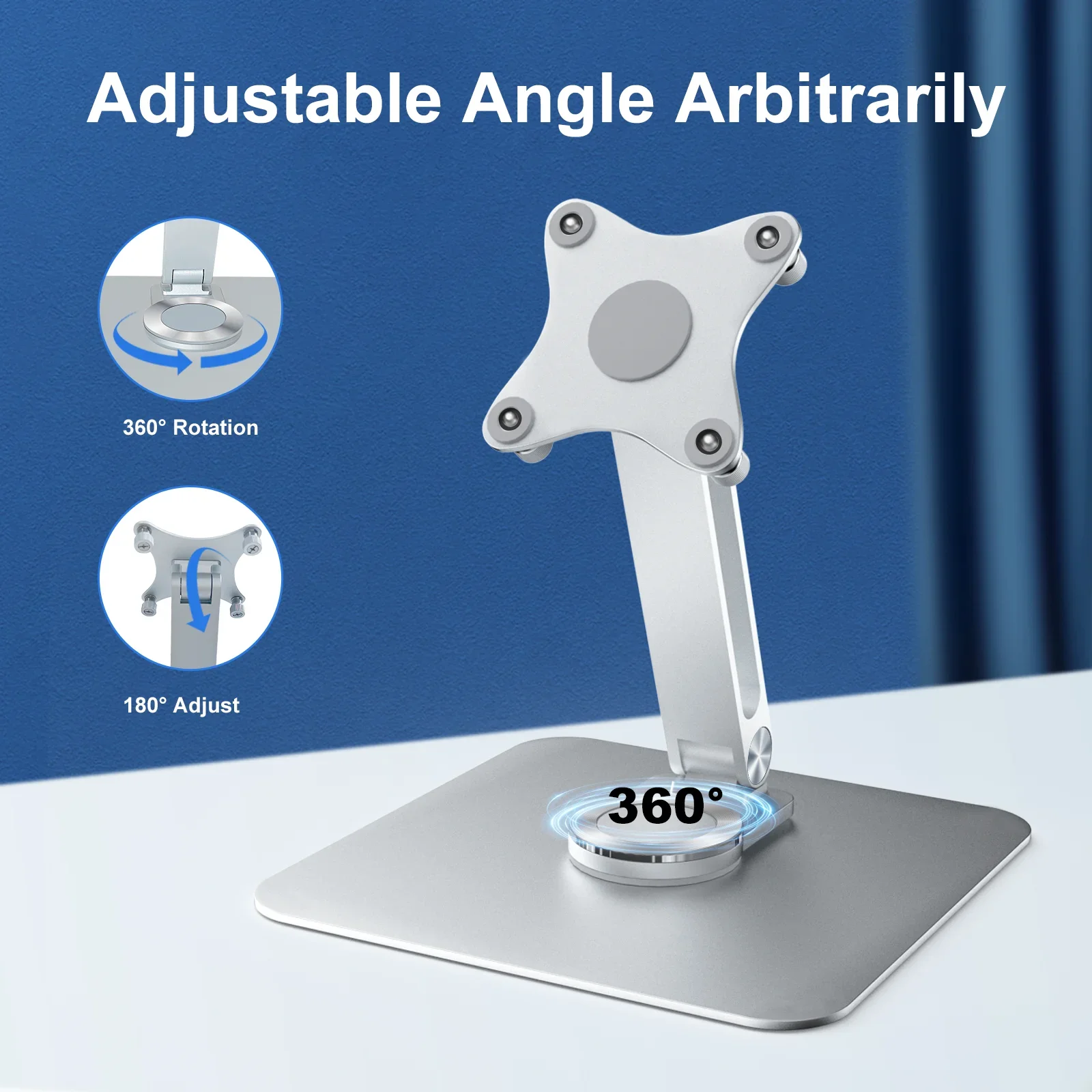Aluminum Alloy Stand for Protable Monitor Table Bracket Adjustable 360 Rotation M4 Screw Bases Strong Load Capacity Super Stable 4