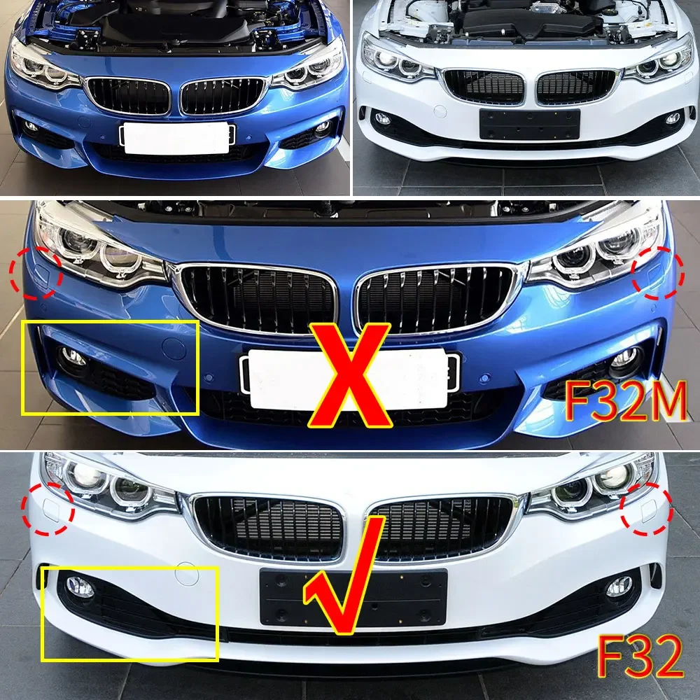 BMW 4 시리즈 420 425 430 440i BMW F32 F33 F36용 자동차 앞 범퍼 헤드램프 헤드라이트 세척 노즐 제트 커버 캡