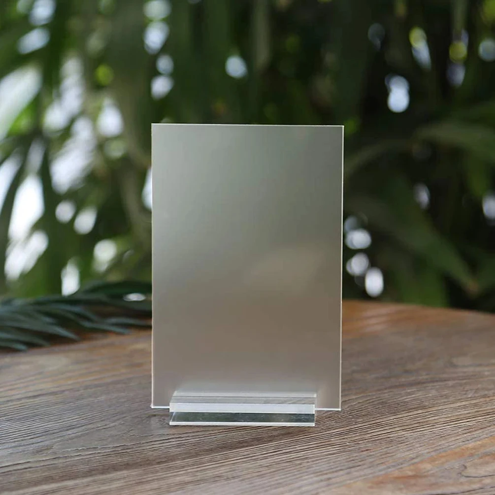 Frosted Acrylic Display Card With Bracket Wedding Rectangular Table Number Card With Bracket Diy Blank Arched Banquet Venue