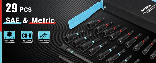 9-Piece Magnetic Nut Driver Set - Hex Shank, Metric & SAE, Quick Change 6 thumbnail image