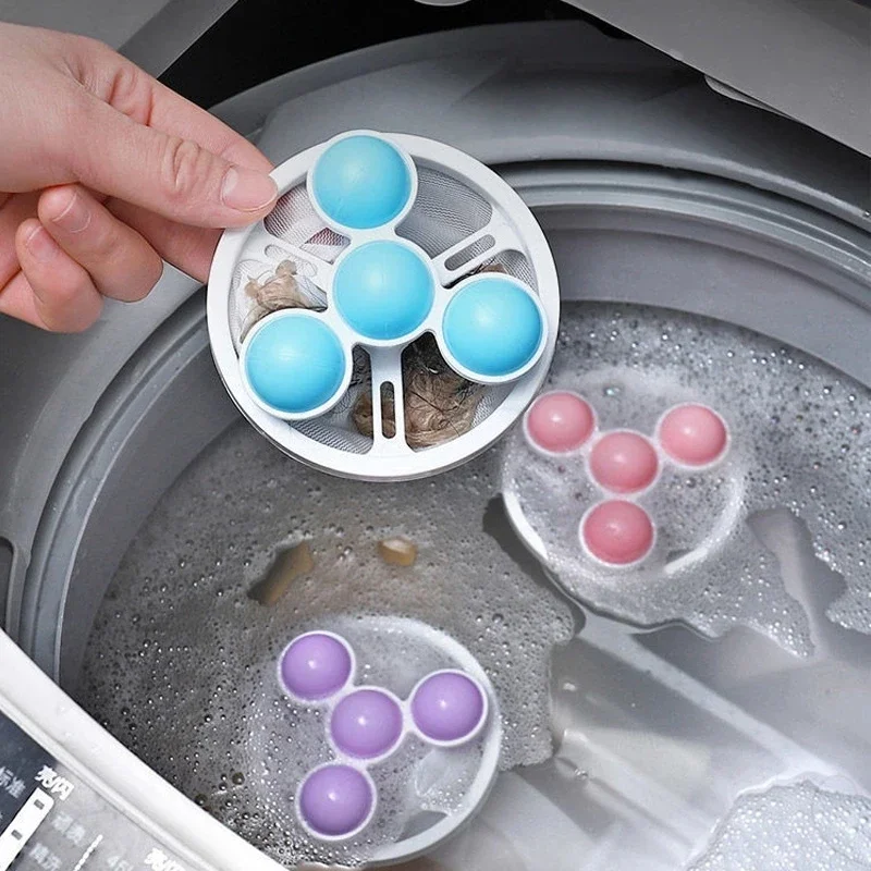 

Pet Hair Remover Washing Machine Floating Lint Filter Bag Reusable Laundry Ball Clothes Hair Cleaning Tools Cat Hair Catcher