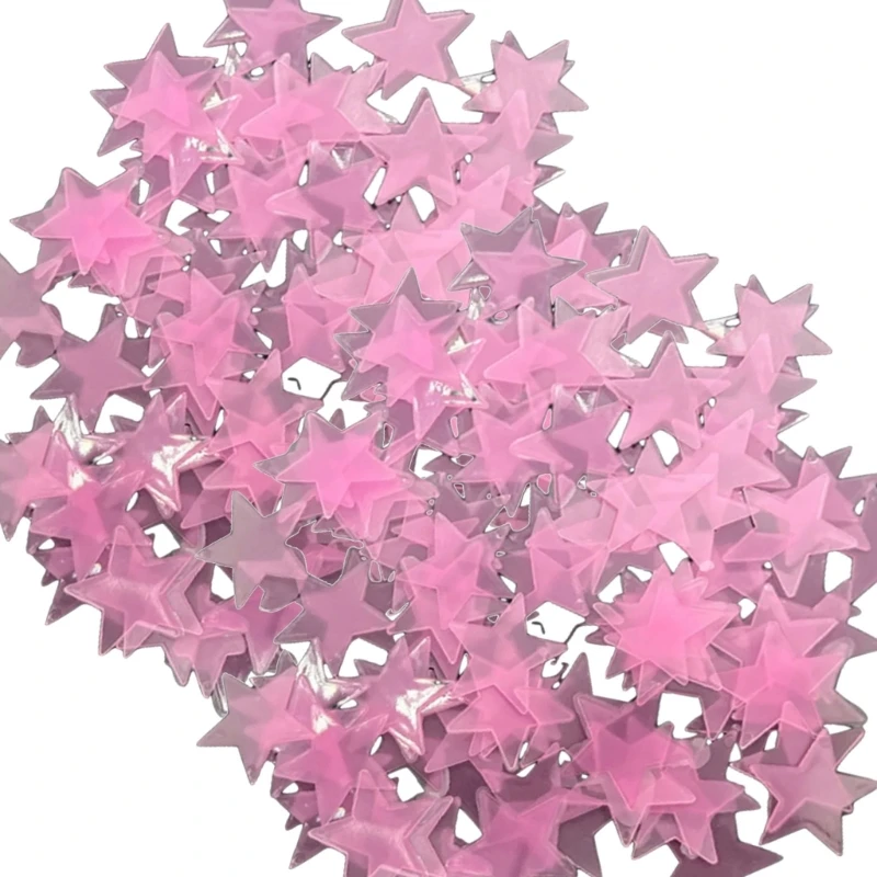 Pack of 100 Glowing 3D Star Sticker for Bedroom Ceiling and Wall Decoration 3cm Diameter Glow In Dark Wall Decal Y5GB luminous wall stickers fluorescent stickers 3d wall stickers