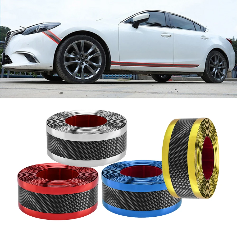 

Car Stickers Anti Scratch Door Sill Protector Rubber Strip Carbon Fiber Car Threshold Protection Bumper Film Sticker Car Styling