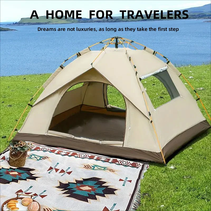3-4 People Outdoor Folding Tent Quick Pop-up Portable Camping Waterproof tent Suitable For Hiking Travel Tent