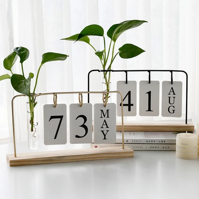 DIY Perpetual Calendar with Wooden Display Holder Desktop Flipping  Countdown Calendar for Boys Girls Students Adult