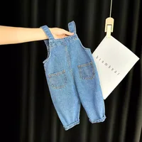 Baby Girls Overalls Spring Autumn New Solid Pocket Exterior Children Girls Suspender Pants Casual Cotton Kid Girls Strappy Pants 3