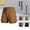 Men's Nylon Ice Silk Cargo Shorts 5-Pocket Summer Quick-Dry Casual Workout Shorts Trendy Zipper Mid-Length Streetwear 1