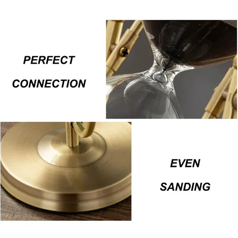 15/30/60 Minutes Rotate Metal Retro Hourglass Creative Black Sand Timekeeper Luxury Crafts Home Decor Sand Clock Ornaments Gifts 6