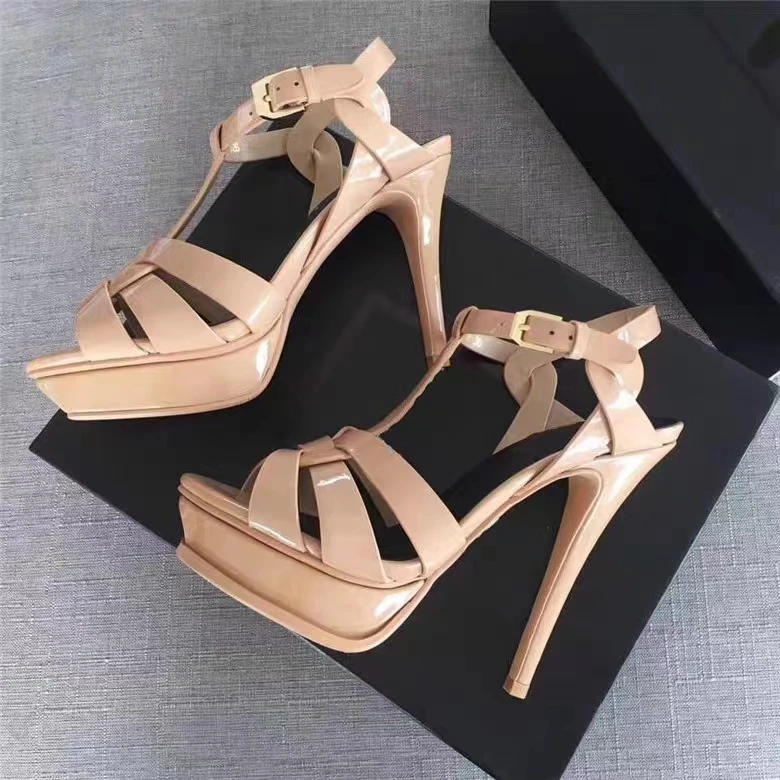 Summer Patent Leather Women 14 CM High Heels Platform Sandals Shoes for Women Multi Colors women high heels platform high heels sandals platform sandals